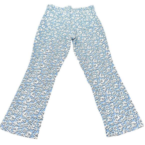 Lilly Pulitzer Flower Printed Denim Jean Pants Wide Leg Size 8 - Picture 3 of 9